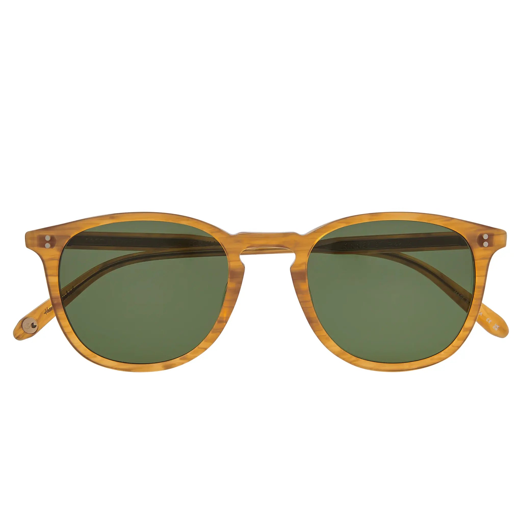 Front View of Garrett Leight Kinney Forever Classic Butterscotch Sunglasses 2002-47-BT/SFPGN PLR